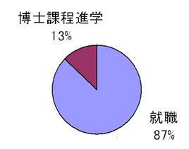 博士課程進学13%、就職87%