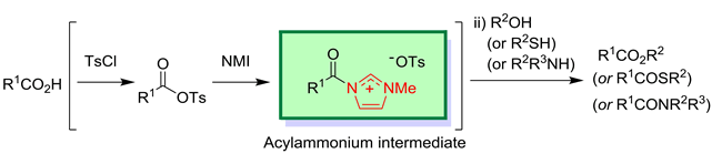 TsCl – N-methylimidazole 反応剤を用いるエステル化・アミド化・チオエステル化