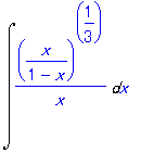Int((x/(1-x))^(1/3)/x,x)