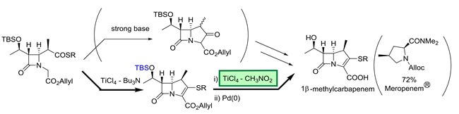 隣接基関与を利用する脱シリル化：TiCl4 – AcOEt or CH3NO2 